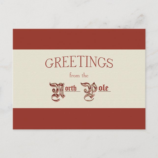 Cartes Pour Fêtes Annuelles Salutations du pôle Nord (Devant)