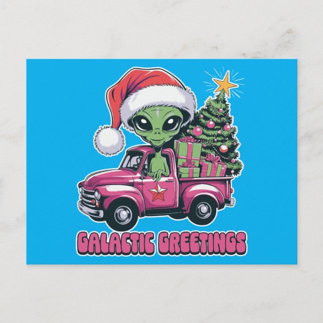 Cartes Pour Fêtes Annuelles Salutations Galactiques Aliens (Devant)
