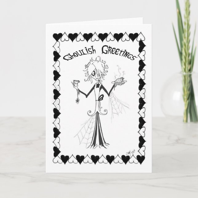 Cartes Pour Fêtes Annuelles Salutations Ghoulish (Devant)