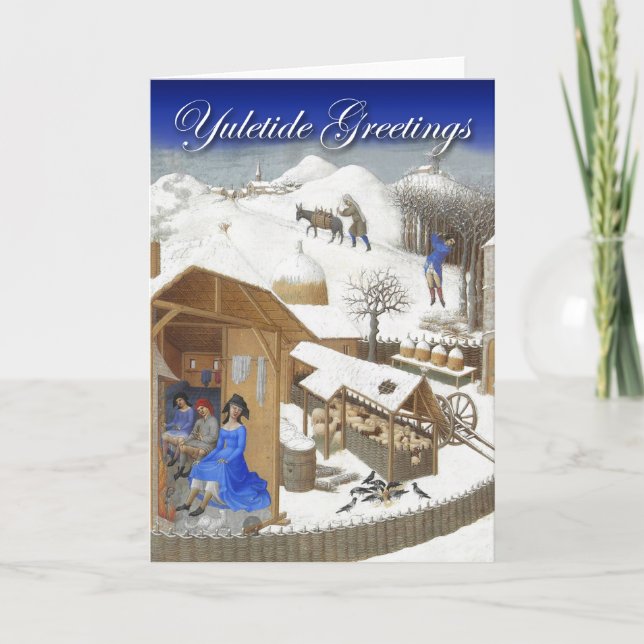Cartes Pour Fêtes Annuelles Salutations médiévales de Noël (Devant)