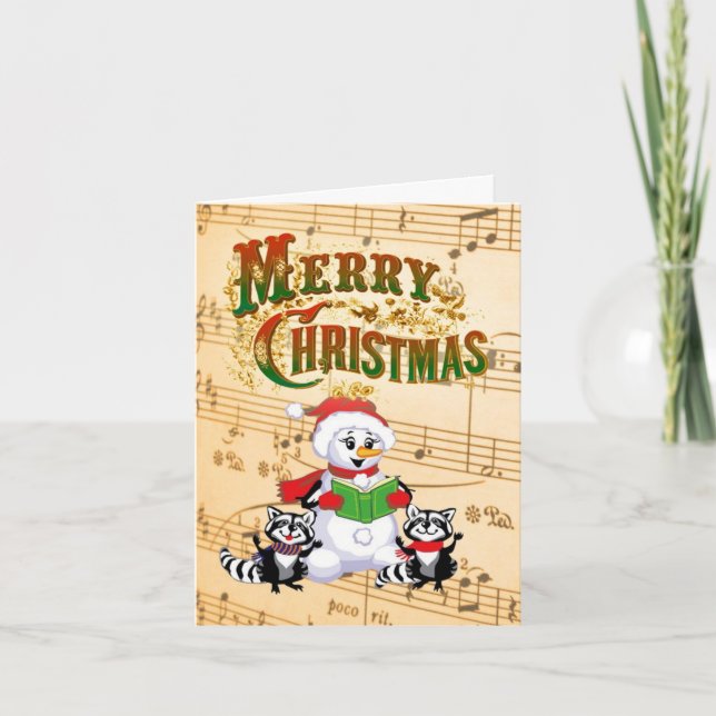 Cartes Pour Fêtes Annuelles Salutations musicales de Noël (Devant)