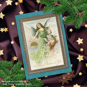 Cartes Pour Fêtes Annuelles Salutations personnalisées de vacances antiques de