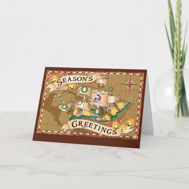 Cartes Pour Fêtes Annuelles Salutations Pirate (Devant)