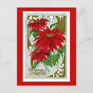 Cartes Pour Fêtes Annuelles Salutations Pointsettia de Noël