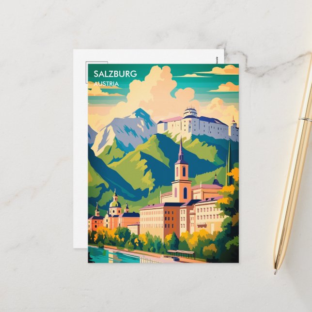 Cartes Pour Fêtes Annuelles Salzbourg Autriche Voyage (Devant/Arrière en situation)