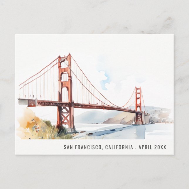 Cartes Pour Fêtes Annuelles San Francisco Golden Gate Bridge Landscape Travel (Devant)