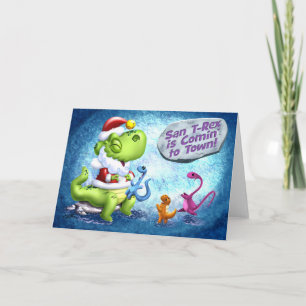 Cartes Pour Fêtes Annuelles SAN T-REX arrive en ville!(gloss) par Jeff Willis