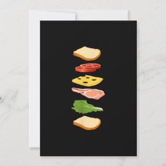 Cartes Pour Fêtes Annuelles Sandwich au pain fromage & jambon Nourriture amate