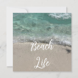 Cartes Pour Fêtes Annuelles Sandy Beach Life Floride Turquoise Blue Artsy Abst