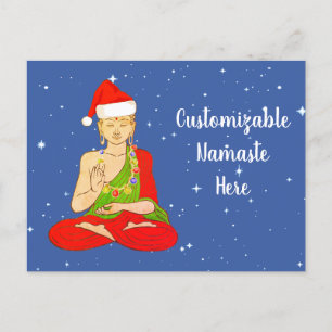 Cartes Pour Fêtes Annuelles Santa Bouddha Namaste Personnalisable