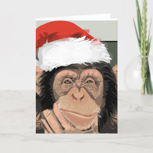Cartes Pour Fêtes Annuelles Santa Chimp