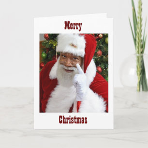 CARTES POUR FÊTES ANNUELLES SANTA CLAUS AFRICAIN AMÉRICAIN SOUHAITE