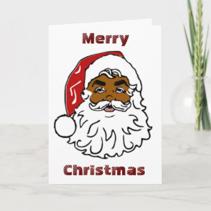 CARTES POUR FÊTES ANNUELLES SANTA CLAUS AFRICAIN AMÉRICAIN SOUHAITE