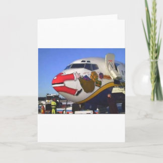 CARTES POUR FÊTES ANNUELLES SANTA CLAUS AIRLINER MID-AIR