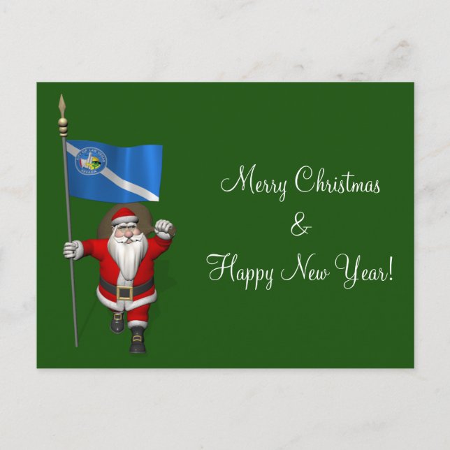 Cartes Pour Fêtes Annuelles Santa Claus Avec L'Enseigne De Las Vegas (Devant)