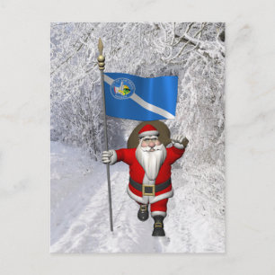 Cartes Pour Fêtes Annuelles Santa Claus Avec L'Enseigne De Las Vegas