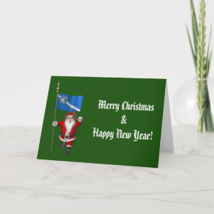 Cartes Pour Fêtes Annuelles Santa Claus Avec L'Enseigne De Las Vegas