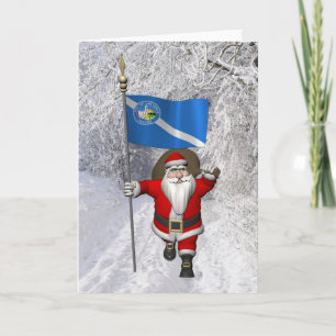 Cartes Pour Fêtes Annuelles Santa Claus Avec L'Enseigne De Las Vegas