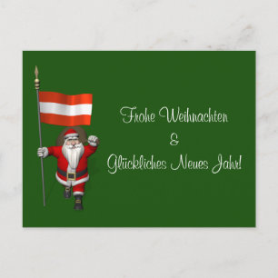 Cartes Pour Fêtes Annuelles Santa Claus Avec L'Ensigne D'Österreich