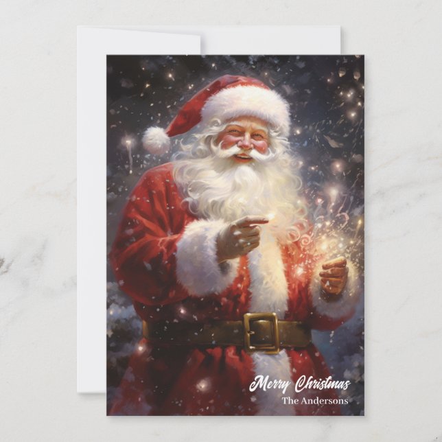Cartes Pour Fêtes Annuelles Santa Claus classique pour une soirée festive avec (Devant)