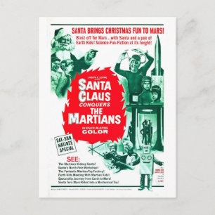 CARTES POUR FÊTES ANNUELLES SANTA CLAUS CONQUERS THE MARTIANS POSTCARD