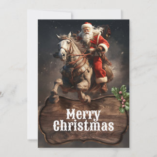 Cartes Pour Fêtes Annuelles Santa Claus Cowboy Art
