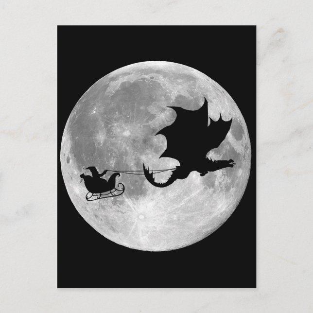 Cartes Pour Fêtes Annuelles Santa Claus Dragon Rider (Devant)