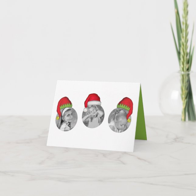 Cartes Pour Fêtes Annuelles Santa Claus Elf Christmas Photo Card Multi Photo (Devant)