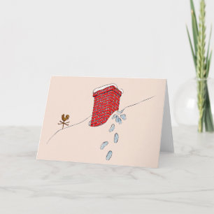 Cartes Pour Fêtes Annuelles Santa Claus Empreintes Chimney Neige Weathervane