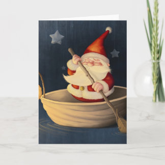 Cartes Pour Fêtes Annuelles Santa Claus et coquille de noix
