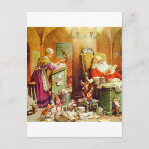Cartes Pour Fêtes Annuelles Santa Claus et Mme Claus dans la salle des Mailroo