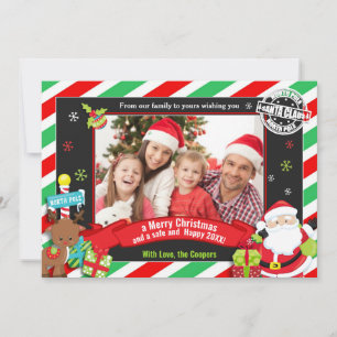 Cartes Pour Fêtes Annuelles Santa Claus et Rudolf Photo voeux de Noël