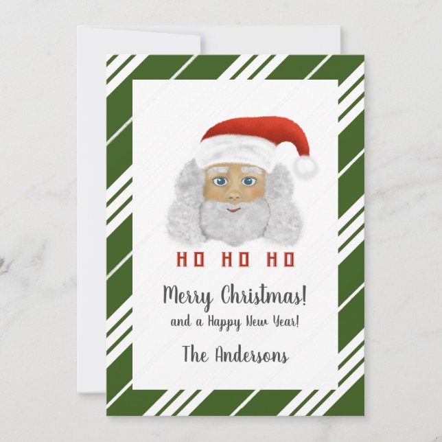 Cartes Pour Fêtes Annuelles Santa Claus HO HO Green Joyeux Noël (Devant)