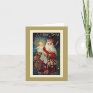 Cartes Pour Fêtes Annuelles Santa Claus Jésus Christ Jouets Vintages