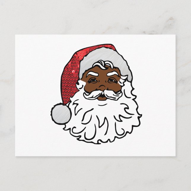 Cartes Pour Fêtes Annuelles santa claus noir (Devant)