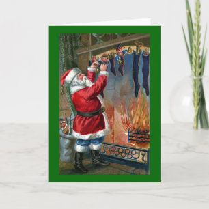 Cartes Pour Fêtes Annuelles Santa Claus Occupy Remplissage des stocks