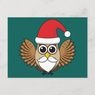 Cartes Pour Fêtes Annuelles Santa Claus Owl