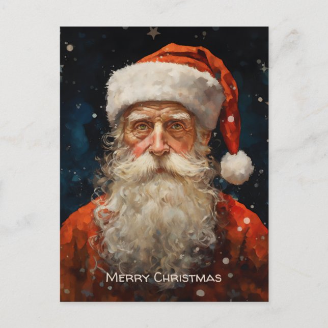 Cartes Pour Fêtes Annuelles Santa Claus Portrait Van Gogh Style (Devant)