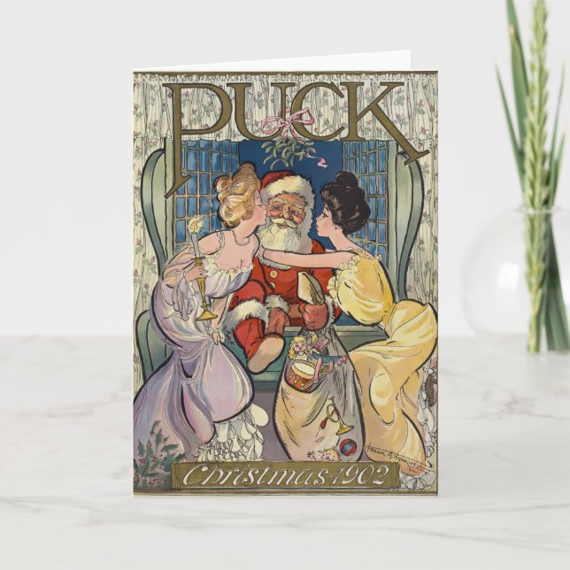 Cartes Pour Fêtes Annuelles Santa Claus ~ Puck Magazine Couverture ~ 12/03/190 (Devant)