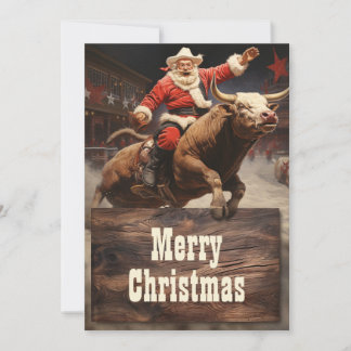 Cartes Pour Fêtes Annuelles Santa Claus Rodeo