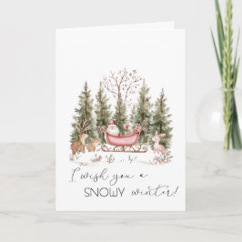 Cartes Pour Fêtes Annuelles Santa Claus, Sleigh, Présente Forêt
