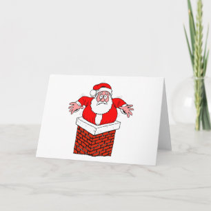 Cartes Pour Fêtes Annuelles Santa Claus Stuck Funny Fêtes Noël