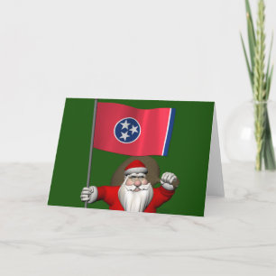 Cartes Pour Fêtes Annuelles Santa Claus with Ensign of Tennessee