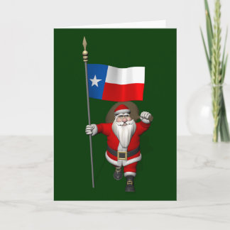 Cartes Pour Fêtes Annuelles Santa Claus with Ensign Of Texas