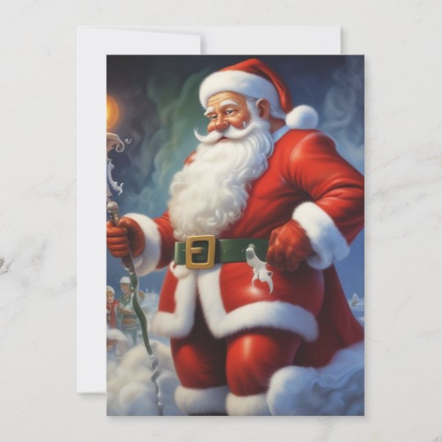 Cartes Pour Fêtes Annuelles Santa Clause Joyeux Noël Bonne année (Devant)