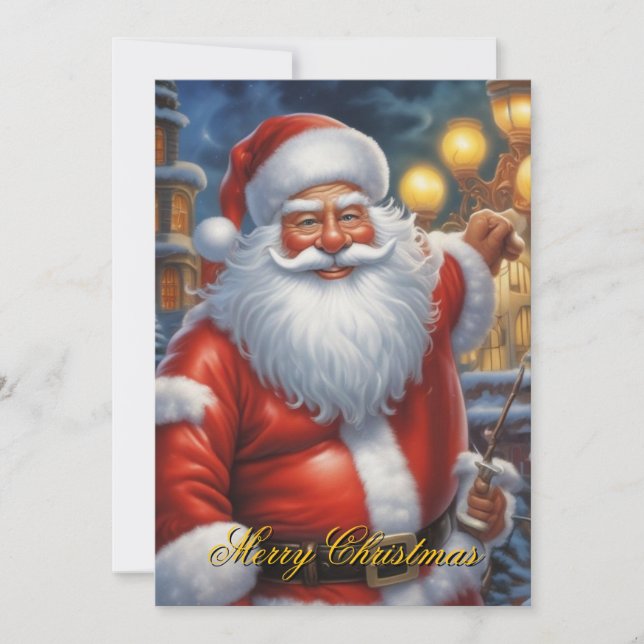 Cartes Pour Fêtes Annuelles Santa Clause Joyeux Noël Bonne année (Devant)