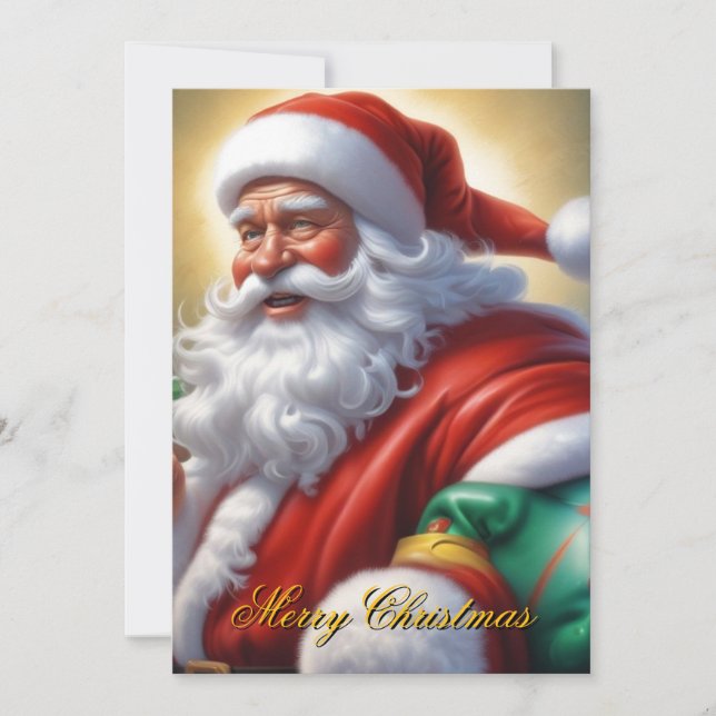 Cartes Pour Fêtes Annuelles Santa Clause Joyeux Noël Bonne année (Devant)