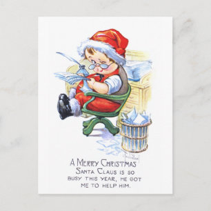 Cartes Pour Fêtes Annuelles Santa Elf dans la chaise