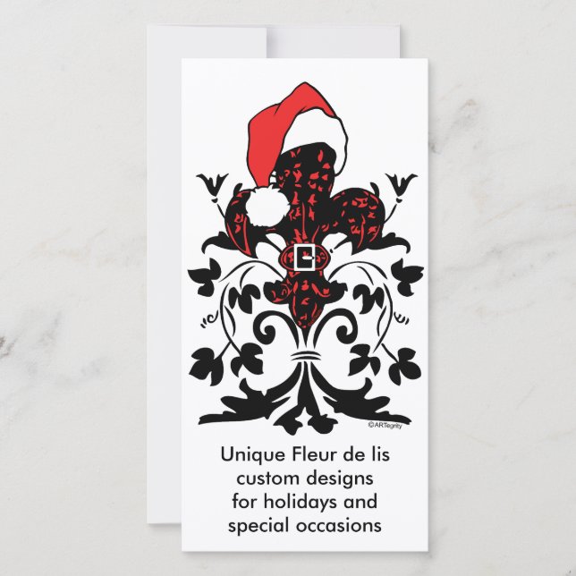 Cartes Pour Fêtes Annuelles Santa Fleur de lis (rouge) (Devant)