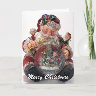 Cartes Pour Fêtes Annuelles santa globe